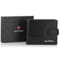 Portfele - Mały zapinany portfel męski Pierre Cardin YS605 8825A z RFID - czerwony - miniaturka - grafika 1