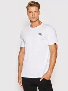 Koszulki męskie - Alpha Industries T-Shirt Backprint 128507CP Biały Regular Fit - grafika 1