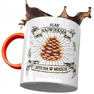 Kubki - Kubek Pomarańczowy Dla Alana Kolegi Męża Prezent z Nadrukiem ze Zdjęciem+ Opakowanie na prezent (wzór 01) - miniaturka - grafika 1