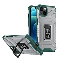 Etui i futerały do telefonów - Hurtel Crystal Ring Case pancerne hybrydowe etui pokrowiec + magnetyczny uchwyt iPhone 13 mini zielony - miniaturka - grafika 1