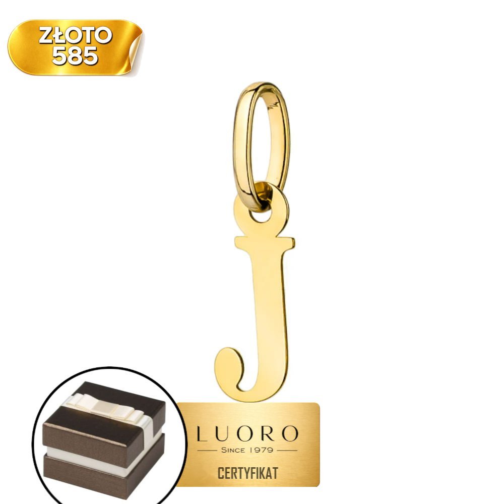 ZAWIESZKA ZŁOTA 585 14K LITERKA J 17 MM ELEGANCKA ŻÓŁTE ZŁOTO