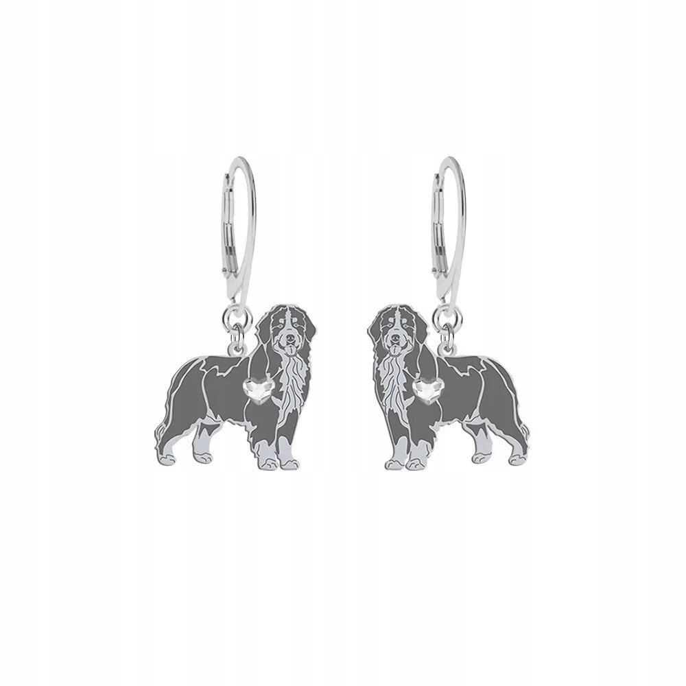 Kolczyki Berneński Pies Pasterski Srebro 925 Kobieta Prezent GRAWER GRATIS