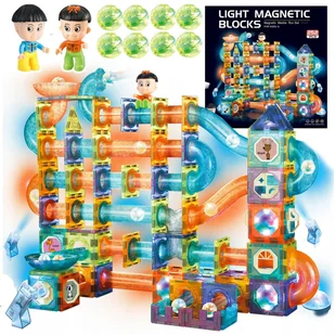 Klocki Konstrukcyjne Magnetyczne Zjeżdżalnia Kulek Duży Zestaw 252 El. Z2026 - Klocki Klocki Konstrukcyjne Magnetyczne Zjeżdżalnia Kulek Duży Zestaw 252 El. Z2026 - Klocki - miniaturka - grafika 1