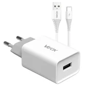 Ładowarki do telefonów - Ładowarka sieciowa USB 5 V 2,1 A + kabel USB typ C 1 m VA0051C Vayox - miniaturka - grafika 1