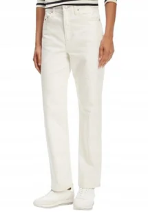 Tommy Hilfiger Białe Jeansy Proste Wysoki Stan Zamek Bawełna 25/32 Kwb - Spodnie damskie Tommy Hilfiger Białe Jeansy Proste Wysoki Stan Zamek Bawełna 25/32 Kwb - Spodnie damskie - miniaturka - grafika 1