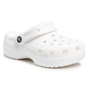 Klapki i japonki damskie - Crocs Klapki Classic Platform Clog W 206750 White - miniaturka - grafika 1