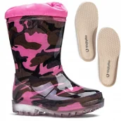 Buty dla dziewczynek - Kalosze dziecięce WOJTYŁKO rozmiar 32 gumiaki ze ściągaczem lekkie MORO RÓŻOWE - miniaturka - grafika 1