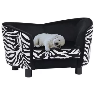 Vidaxl Sofa dla psa, czarna, 68x38x38 cm, pluszowa - Legowiska dla psów - miniaturka - grafika 1