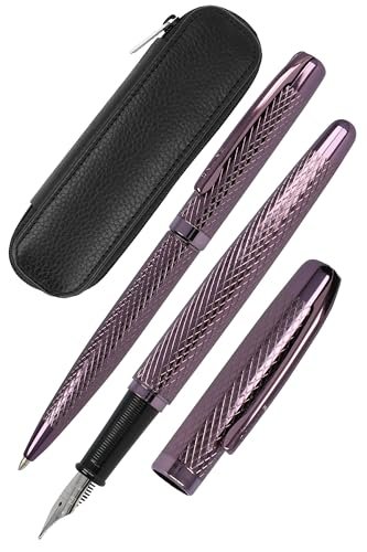 Online Zestaw do pisania Eleganza Diamond Wine I zawiera długopis, pióro, etui z prawdziwej skóry, 3-częściowy, w pudełku prezentowym, pióro wieczne do standardowych wkładów, Kulli z wkładem o dużej