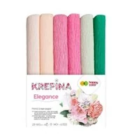 Szkolne artykuły papiernicze - Krepina marszczona 25x100cm mix Elegance 6 rolek - miniaturka - grafika 1