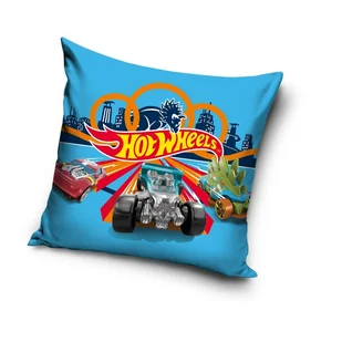 Carbotex, Hot Wheels, Poszewka na poduszkę, 40x40 cm - Kołdry i poduszki dla dzieci - miniaturka - grafika 1