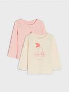 Body dla niemowląt - Sinsay - Koszulki 2 pack - różowy - miniaturka - grafika 1