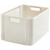 Pojemniki biurowe - Curver Koszyk pojemnik STYLE L CURVER kremowy 205851 - miniaturka - grafika 1
