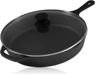 Patelnie - BBQ-Toro żeliwna patelnia grillowa Ø 30 cm ze szklaną pokrywą patelnia do smażenia - miniaturka - grafika 1