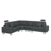 Narożniki - Beliani Narożnik prawostronny ciemnoszary STOCKHOLM 12152 - miniaturka - grafika 1