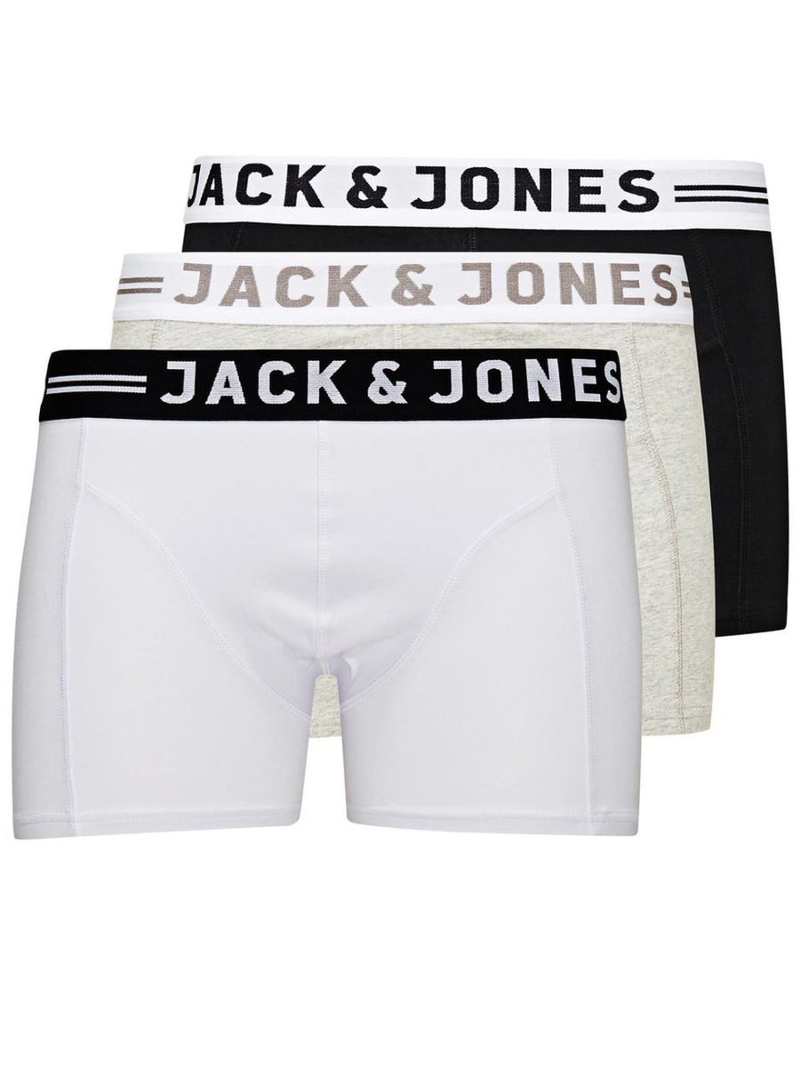 intimo parigamba uomo jack and jones 12081832 - 3 pack bla/whi/grey