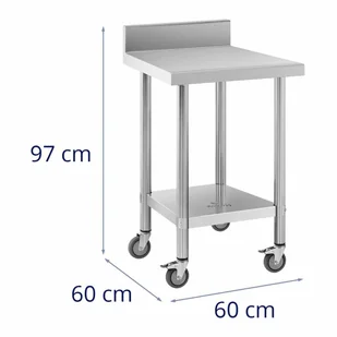 Stół ze stali nierdzewnej na kółkach - 60 x 60 cm - 120 kg ROYAL CATERING 10012813 RCAT-60/60-WS - Meble gastronomiczne - miniaturka - grafika 5