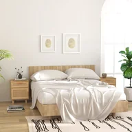 Szafki nocne - Lumarko Szafki nocne, 2 szt., brązowe, lite drewno sosnowe i rattan - miniaturka - grafika 1