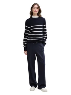 TOM TAILOR Denim Sweter w kolorze granatowo-białym - Swetry damskie - miniaturka - grafika 1