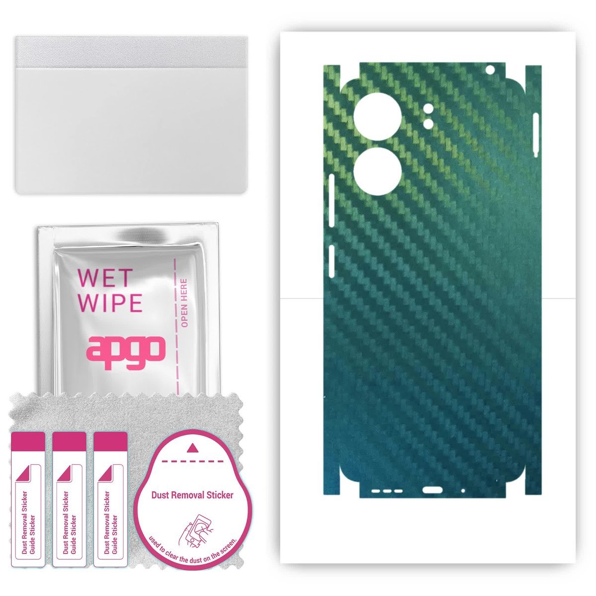 Folia naklejka skórka strukturalna na TYŁ+BOKI do Xiaomi Redmi 13C - Carbon Kameleon CAKA1 - apgo SKINS