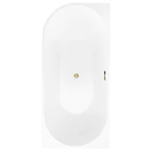 Wanny - Wanna wolnostojąca przyścienna Pula 170x80 cm prawa złoty odpływ Corciano - miniaturka - grafika 1