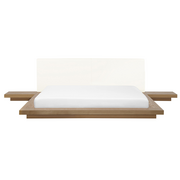 Łóżka - Beliani Łóżko ciemnobrązowe - 180x200 cm - łóżko drewniane - styl japoński - ZEN - miniaturka - grafika 1