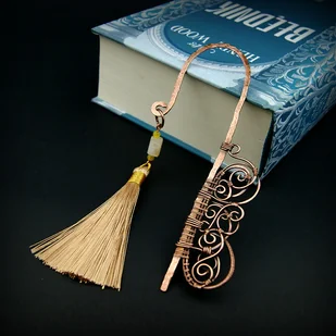Miedziana zakładka do książki wire wrapping - Zakładki do książek - miniaturka - grafika 1