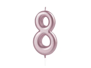 Świeczka cyferka różowe złoto - 8 - osiem - Urodziny dziecka - miniaturka - grafika 1
