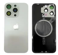 Części serwisowe do telefonów - Klapka Plecki Tył iPhone 15 Pro Max Silver z Ramką i Magnesami MAGSAFE - miniaturka - grafika 1
