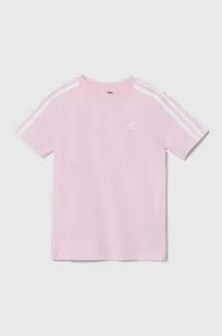 adidas t-shirt bawełniany dziecięcy kolor różowy - Koszulki dla dziewczynek - miniaturka - grafika 1