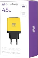 Ładowarki do telefonów - Ładowarka sieciowa Encore Energy GaN QC PD USB-A 18W USB-C 45W MD-4583RD standard - miniaturka - grafika 1