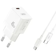 Ładowarki do telefonów - Ładowarka sieciowa XO CE09 45W Biały - miniaturka - grafika 1