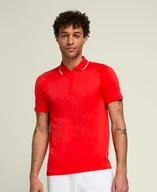 Koszulki sportowe męskie - Koszulka męska Wilson  M Team Seamless Polo 2.0 Infrared M - miniaturka - grafika 1