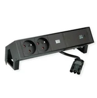 Gniazdka elektryczne - BACHMANN DESK2 2xUTE 1xUSB C 60W 0.2m GST18 RAL9005 - miniaturka - grafika 1