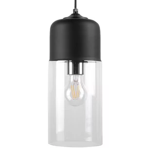 Beliani Lampa wisząca Lampa wisząca szklana czarna PURUS 63398 - Lampy sufitowe - miniaturka - grafika 1