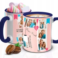 Kubki - Kubek Z Nadrukiem DLA ZAKOCHANYCH NA PREZENT Granatowo Biały Kreator - miniaturka - grafika 1