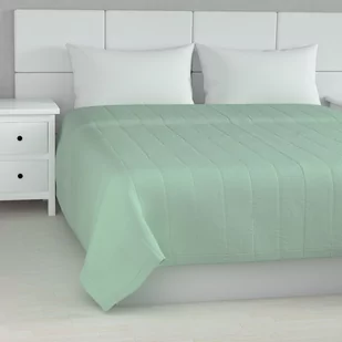 Dekoria Narzuta pikowana w pasy zieleń eukaliptusa szer.260 × dł.210 cm Loneta 500-133-61 - Narzuty - miniaturka - grafika 1