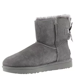 UGG Mini Bailey Bow Ii Botki/Buty Za Kostkę Kobiety Szary - 38 - Buty Za Kostkę Shoes - Botki damskie - miniaturka - grafika 1