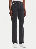 Spodnie damskie - Calvin Klein Jeans Jeansy LV047B909G Czarny Straight Fit - miniaturka - grafika 1