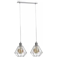 Lampy sufitowe - KET Loftowa LAMPA wisząca metalowa OPRAWA industrialny ZWIS druciany srebrny KET695 - miniaturka - grafika 1