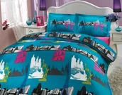 Pościel - Hobby Pościel satynowa City Turkus - miniaturka - grafika 1