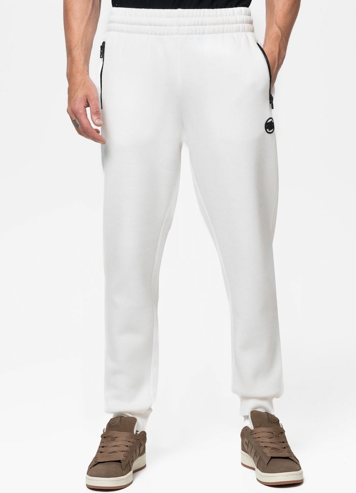 Spodnie sportowe PIT BULL HATTON białe (off white)-L