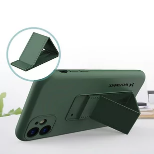 Wozinsky Kickstand Case elastyczne silikonowe etui z podstawką Samsung Galaxy A32 4G żółty - Etui i futerały do telefonów - miniaturka - grafika 2