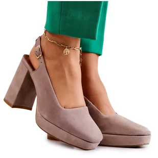 Czółenka Zamszowe Maciejka 05441-10 Beżowe beżowy - Czółenka - miniaturka - grafika 1