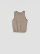 Swetry damskie - Reserved - Wełniana kamizelka - brązowy - miniaturka - grafika 1