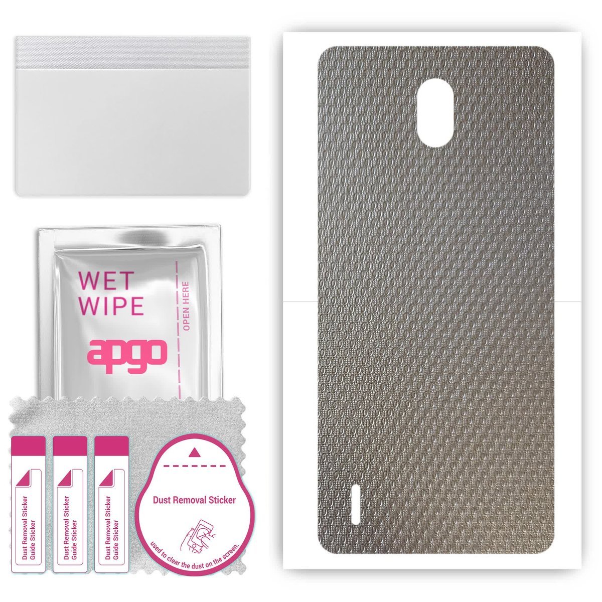 Folia naklejka skórka strukturalna na TYŁ do Nokia 1.3 Dual Sim - Aluminium krople - apgo SKINS