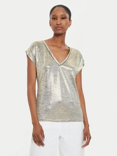 Morgan T-Shirt 242-DAYA1 Złoty Regular Fit - Koszulki i topy damskie - miniaturka - grafika 1