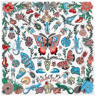 CHUSTA duża SZAL SZALIK Apaszka jedwabna damska - Apaszki i szaliki damskie - miniaturka - grafika 1