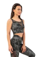 Biustonosze - Biustonosz damski Nebbia ECO Mesh Sports Bra “Breathe” 411 camo green L - miniaturka - grafika 1