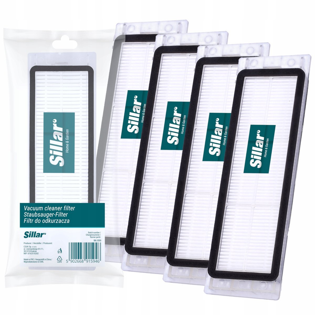 4x Filtr do Roborock E4 E5 E20 E25 E35 S4 S5 S6 S50 S51 S55 S60 S61 S65 E2